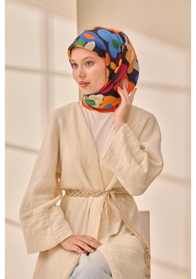 Silk Home Aura Eşarp 140003-17 Turuncu, Yeşil, Sarı, Siyah, Mor, Pembe