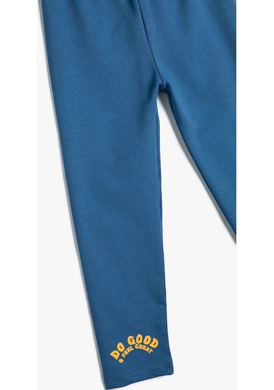 Koton Basic Jogger Eşofman Altı Beli Lastikli Pamuklu Baskı Detaylı Lacivert 4smb40030tk 4SMB40030TK701 Lacivert