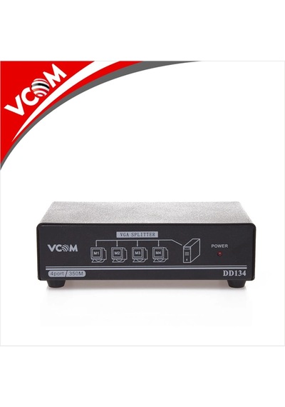 Vcom Dd134 1-4 Port 350mhz Metal Vga Splitter Kdo