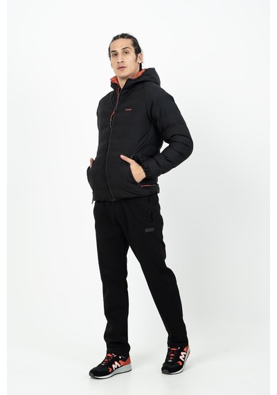 Maraton Sportswear Regular Erkek Kapşonlu Uzun Kol Basic Siyah Mont 21501-siyah Siyah
