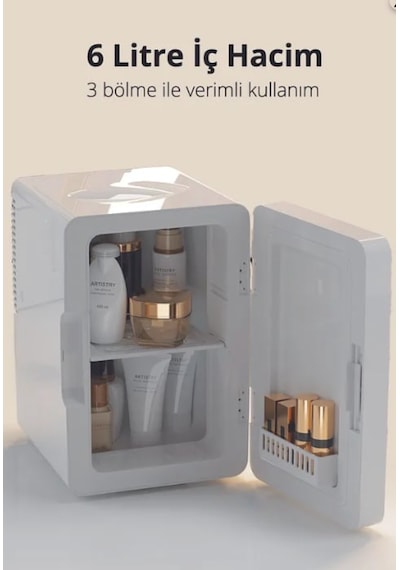Kiwi KRF-2505 Led Işıklı Taşınabilir Soğuk - Sıcak Ayarlı Kozmetik Mini Buzdolabı