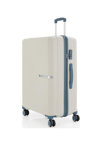 Mçs Bavul Orta Ve Kabin 2li Set Kırılmaz Silikon Valiz V374 Kemik/skyblue Kemik