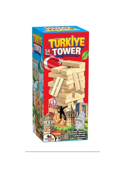 Türkiye Tower Genel Kültür Denge Oyunu 54 Parça Cezalı Jenga
