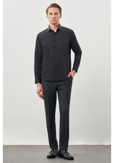 İmza Siyah Uzun Kol Düz Bez Ayağı Yarım İtalyan Yaka Cepsiz Pamuklu Classic Slim Fit Gömlek 1004245268 Siyah İmza Siyah Uzun Kol Düz Bez Ayağı Yarım İtalyan Yaka Cepsiz Pamuklu Classic Slim Fit Gömlek 1004245268 Siyah