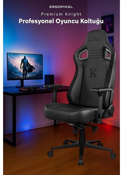 Knight Premium Oyuncu Koltuğu, 4d Kolçak, Frog Mekanizma, Siyah Çok Renkli