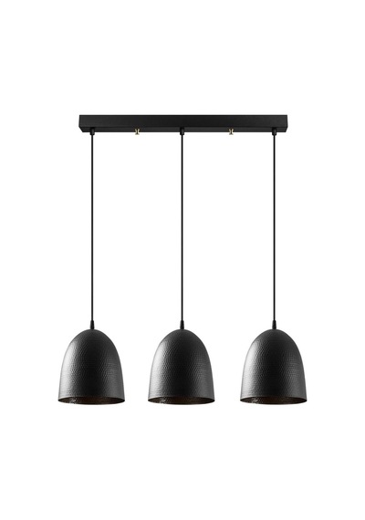 Modern Metal Gövdeli 3'lü Sarkıt Avize Mutfak Ve Salon İçin E27 Uyumlu, Siyah-6173 Diğer