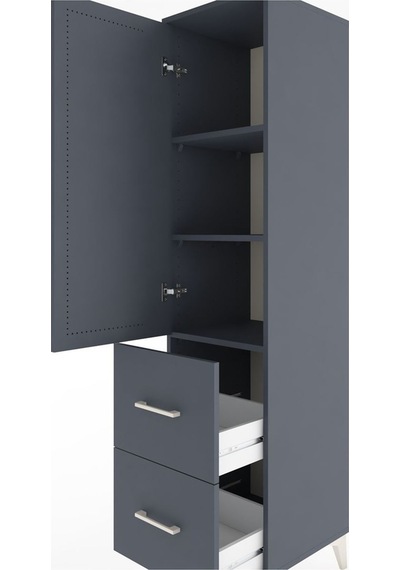 Hyperion Dolap 3 Raflı 2 Çekmeceli Tek Kapaklı 44x44x182 Antr... Antrasit Hyperion Dolap 3 Raflı 2 Çekmeceli Tek Kapaklı 44x44x182 Antr... Antrasit