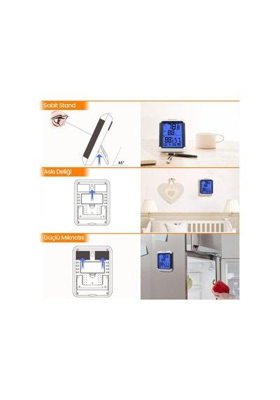 ThermoPro TP65 Dokunmatik Işıklı Geniş Ekran İç ve Dış Mekan (Sensörlü) Dijital Sıcaklık ve Nem Ölçer