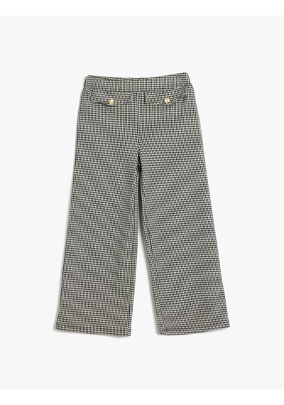 Koton Ekoseli Bol Paça Pantolon Düğme Ve Kapaklı Cep Detaylı Siyah Desenli 5wkg40227ak Siyah Koton Ekoseli Bol Paça Pantolon Düğme Ve Kapaklı Cep Detaylı Siyah Desenli 5wkg40227ak Siyah
