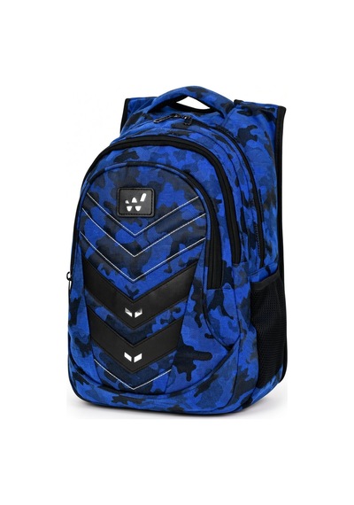 Komando Sırt Çantası Mavi Kamuflaj 3 Gözlü Kamp Ve Outdoor 46x32x18 Cm Çok Renkli