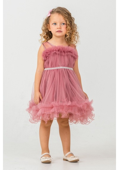 Mnk Baby & Kids Aizona Kız Çocuk Abiye M00782 Gülkurusu