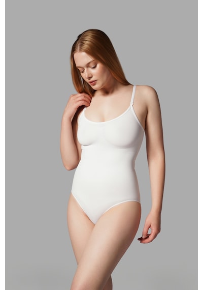 Alt Tarafı Çıtçıtlı Zıbın Korse Seamless 9051 Beyaz