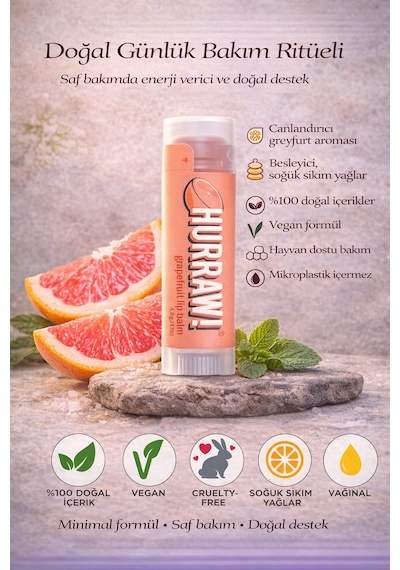 Hurraw 2 Li Dudak Balm Seti Günlük & Gece Bakımı Vegan & Doğal