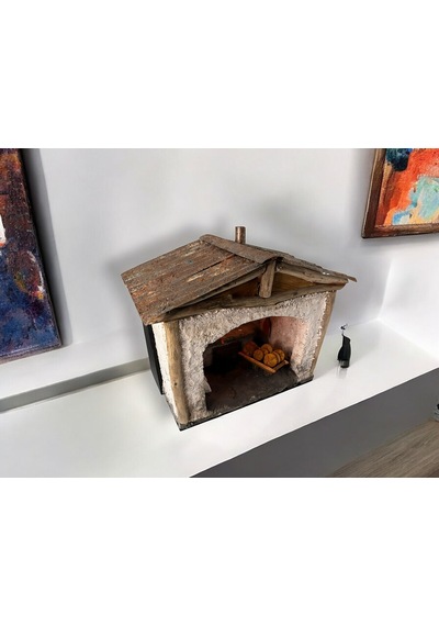 El Yapımı Rustik Ekmek Fırını Diorama Ahşap Ve Kil Detaylarıyla Minyatür 3 Boyutlu Fırın Sahnesi