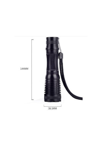 Valkyrie Çift Işık Dual Uv Mor Işık Ve Xml-t6 2000 Lümens El Feneri Siyah