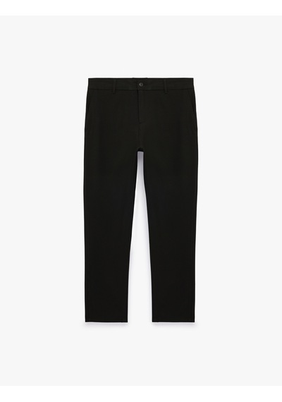 Koton Viskon Karışımlı Cepli Slim Fit Kumaş Pantolon Siyah 6sam40079hw