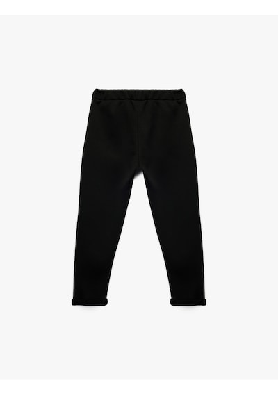 Koton Beli Lastikli Düğmeli Basic Jogger Eşofman Altı Siyah 6wmb40049tk Siyah