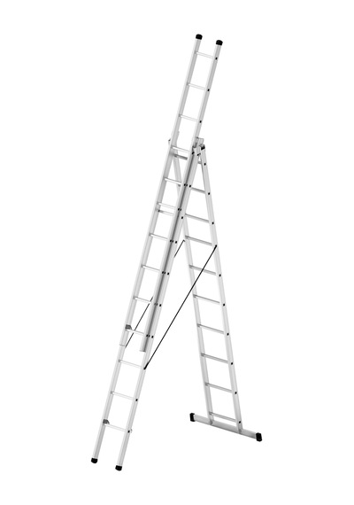 Elmas Serisi - 3 Parça X 3 Metre 9 Metre A Ti Pi Alüminyum Merdiven - Yerli Üretim