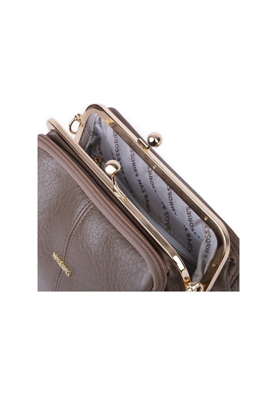 Nas Bag Burslu Klipsli Vintage Omuz Ve Çapraz Çanta 23x20 Cm Ebatlarındadır Vizon Victoria