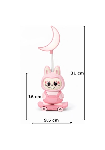 Led Masa Lambası Ve Kalem Açaçağı,2 Kademeli,usb Şarjlı,kaykay Tasarımlı Aydınlatma Yeşil