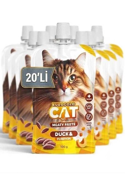 Kedi Et Ezme Ödülü Ördek-balkabağı 100 Gr X 20 Adet