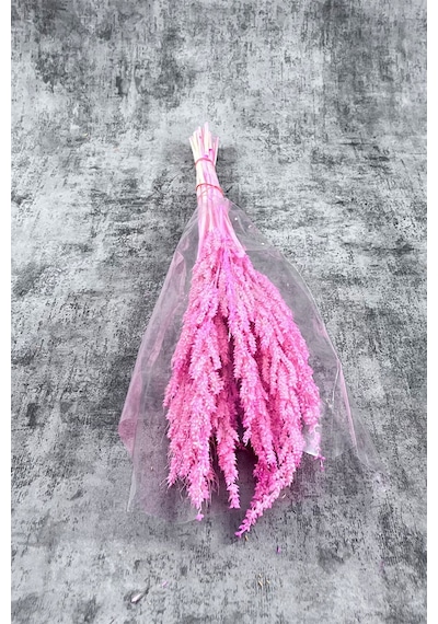 Pembe Bulgur Otu Vazo Aranjman Çiçeği