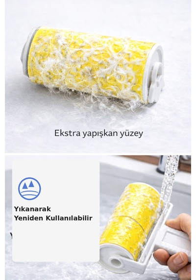 Yıkanabilir Yatay Tüy & Toz Toplama Rulosu Pratik Temizlik Aparatı