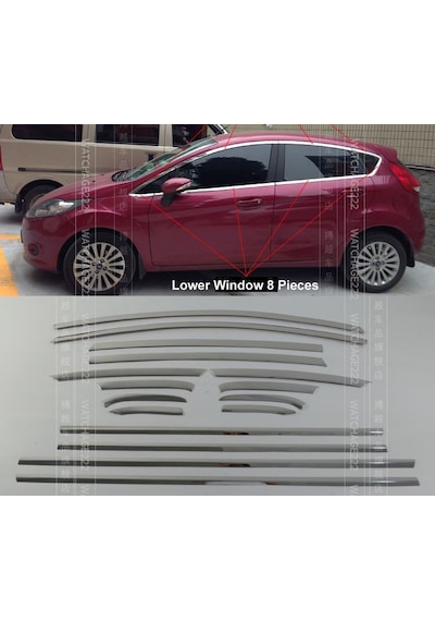 Ford Fiesta Cam Çerçevesi Kenar Çıtası Krom Tamtur 2009+
