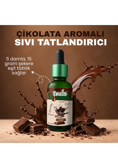 Fibrelle Çikolata Aromalı Sıvı Tatlandırıcı - 30ml