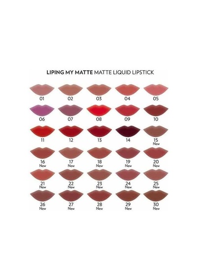 Liping My Matte Likit Ruj No: 15 - Suya Dayanıklı Ultra Mat Ruj Çok Renkli