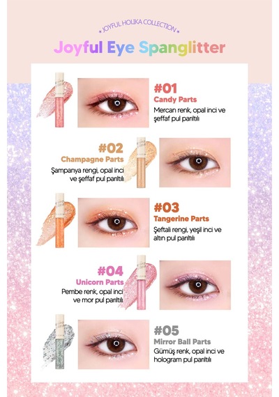Holika Holika Jel Glitter Yoğun Işıltılı Göz Farı Kore Makyaj Trendi Holika Holika Eye Spanglitter Mercan