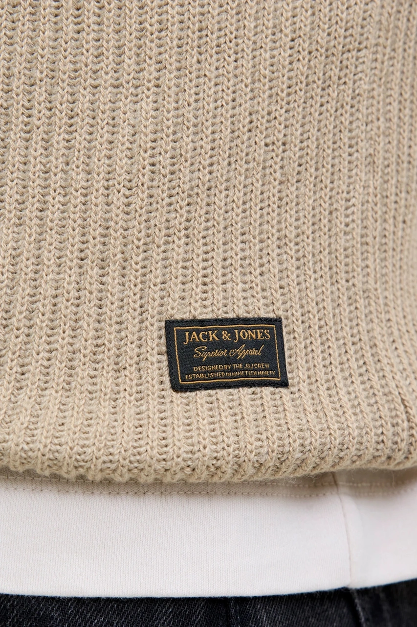 Jack & Jones Erkek Kazak 12278916 Koyu Bej Koyu Bej