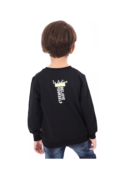 Toontoy Kids Toontoy Erkek Çocuk Strong Baskılı Sweatshirt Siyah