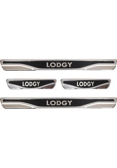 Dacia Lodgy Uyumlu Kapı Eşiği Karbon Krom 4 Parça