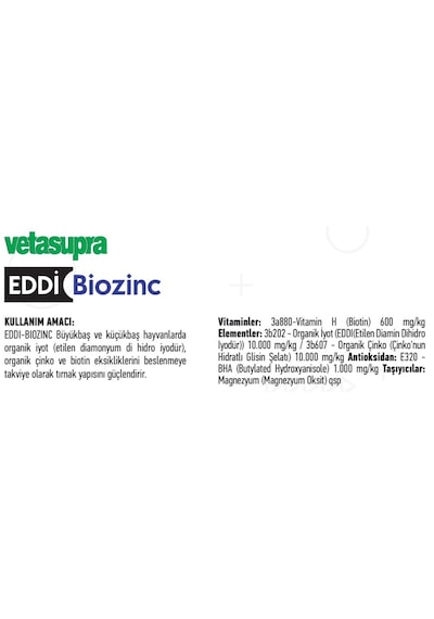 Vetasupra Eddi Biozinc 500 Gr. İyot Takviyeli Tırnak Bakım Yem Katkısı 24 Adet