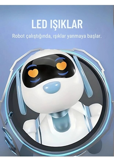 Akıllı Programlanabilir Uzaktan Kumandalı Dans Eden Robot Köpek Led Işıklı, Müzikli, İnteraktif Oyuncak