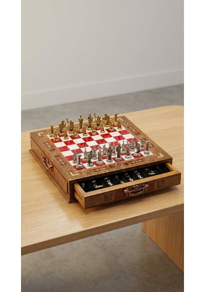 Roma Crimson-chess Set