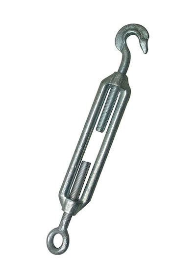 Galvaniz Çelik Gerdirme Aparatı, 12mm, 5'li Set, Çift Taraflı Kanca Uçlu Metal Halat Gergi Ekipmanı