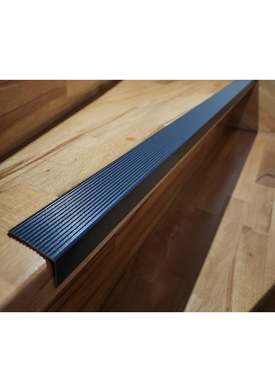 Antrasit L Model Metal Merdiven Basamak Profili Merdiven Çıtası Köşebent Bitim Profil 4cm 2cm 90cm