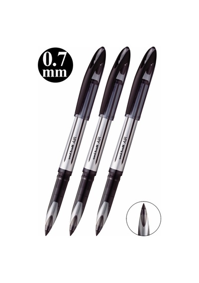 Siyah Pilot Kalem 3 Adet Uniball Air 0.7 Mm Roller Pilot Kalem Uba-188-l Broad Roller Uçlu Likit Mürekkepli Pilot Kalem
