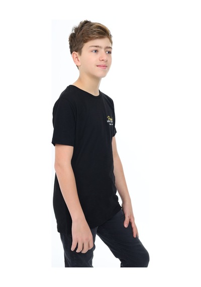 Toontoy Kids Toontoy Erkek Çocuk Present Baskılı Tişört Siyah