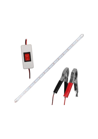 Powermaster Pm-11060 60cm 12v 10w T8 İnce 42 Smd Led 6500k Beyaz Lamba Akü Maşalı Anahtarlı
