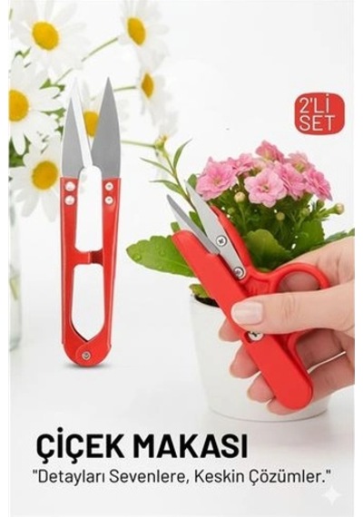 Profesyonel 2 Li Mini Budama Seti: Hassas Çiçek Ve Bitki Makası - Çelik Ultra Keskin Seri