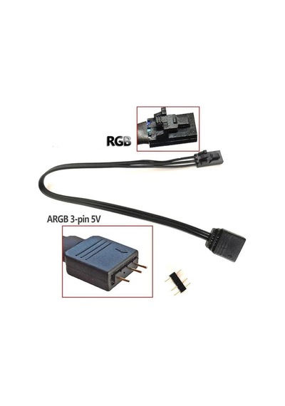 3pın Rgb - Standart Argb 3-pın 5v Adaptör Konnektörü Rgb Kablosu 25cm