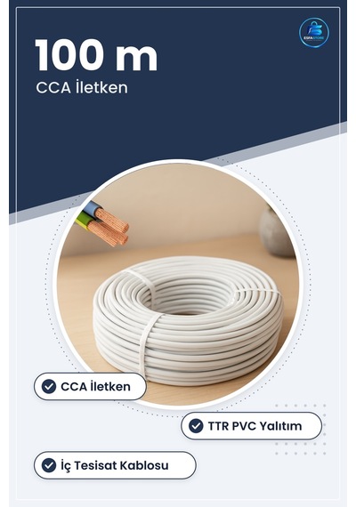 Elektrik Kablosu ² Cca Ttr 100 M Ev Ve Ofis İç Tesisat Aydınlatma