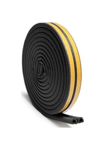 6 Metre Siyah Pvc Doğrama Kapı Pencere Soğuk Geçirmez Sızdırmaz İzolasyon Fitil Yapışkanlı 3x2 6 Mt Siyah, 6