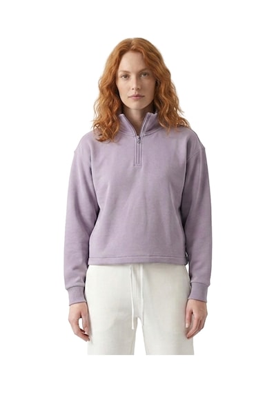 Sportive Cleo Zip Neck Kadın Lila Günlük Stil Sweatshirt 26yk0006-lıl Pembe