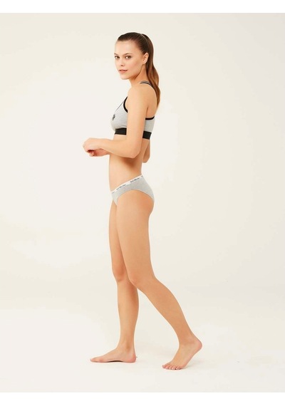 U.S. Polo Assn. Kadın Fuşya - Gri Melanj - Mavi 3 Lü Slip 66288 Mavi