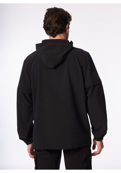 Fabrika Siyah Erkek Kapüşonlu Basic Su İtici - Bi Strech Sweatshirt F4sm-swt 0264