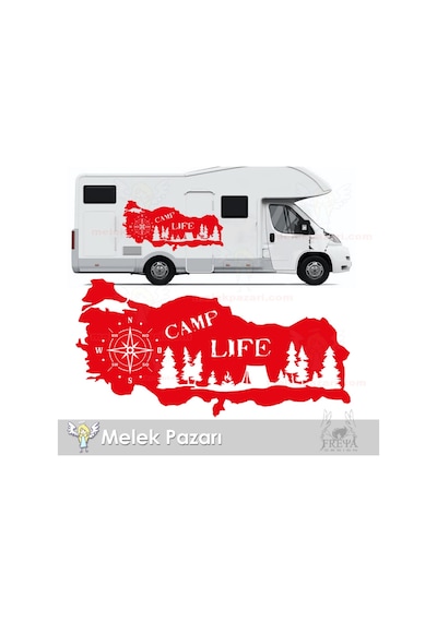 Türkiye Pusula Kamp Karavan Sticker